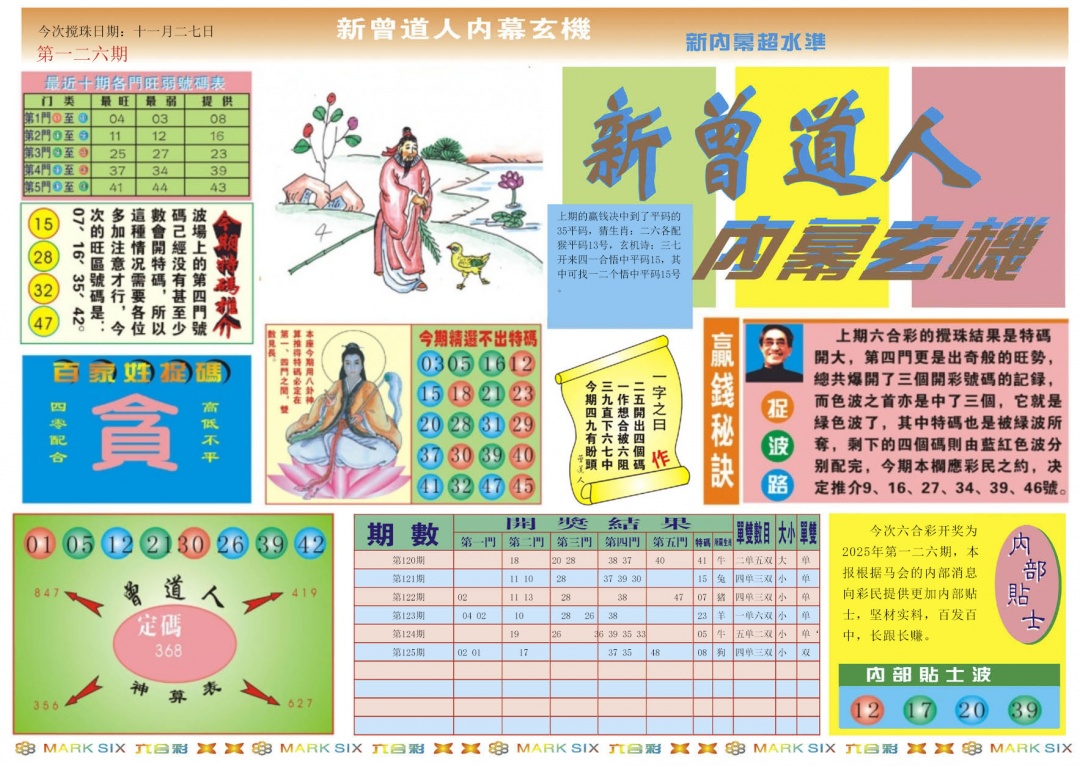 六合彩126期新曾道人内幕A