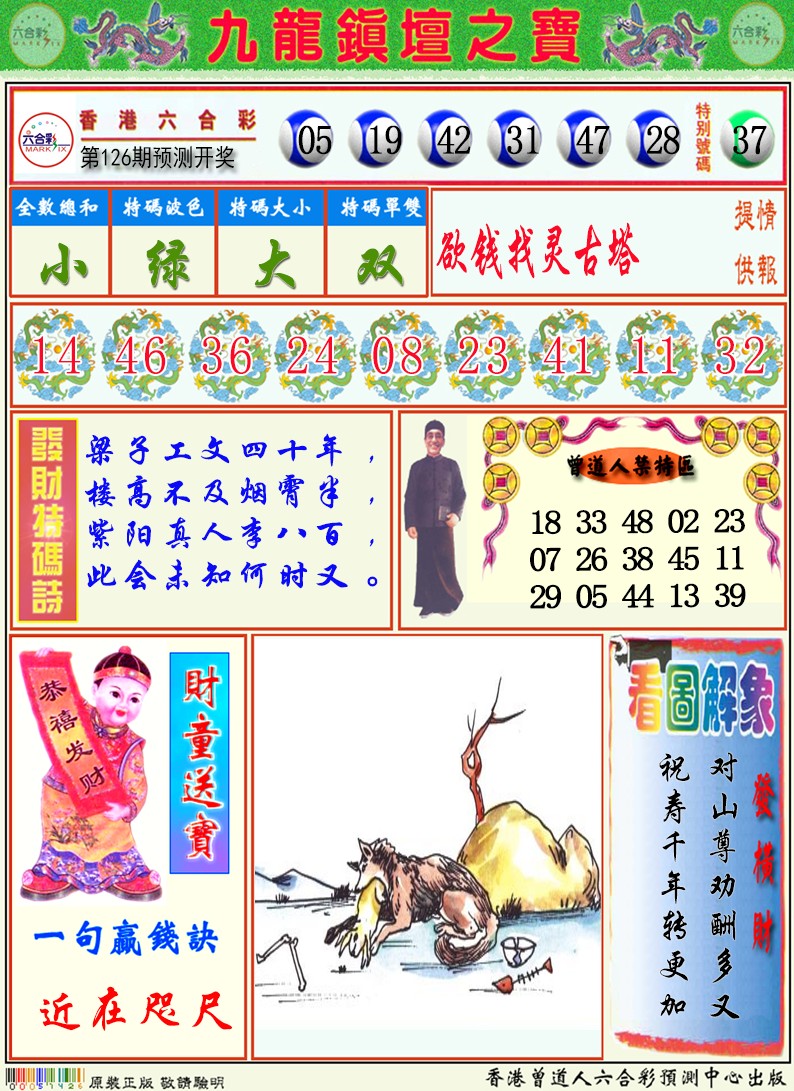 六合彩126期九龙挂牌解特码A