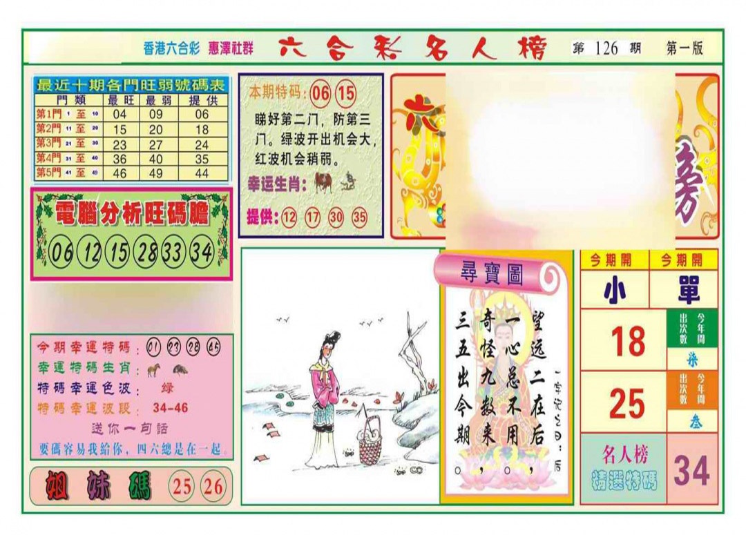 六合彩126期名人榜A(新图)