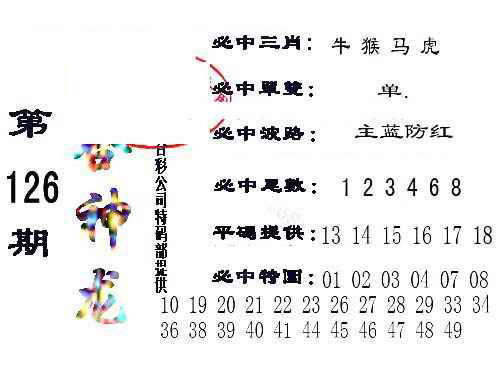 六合彩126期六合神龙