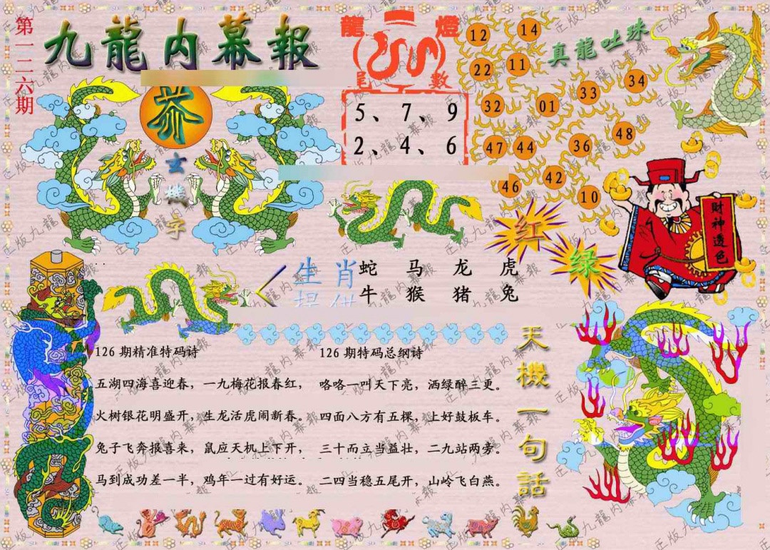 六合彩126期正版九龙内幕报
