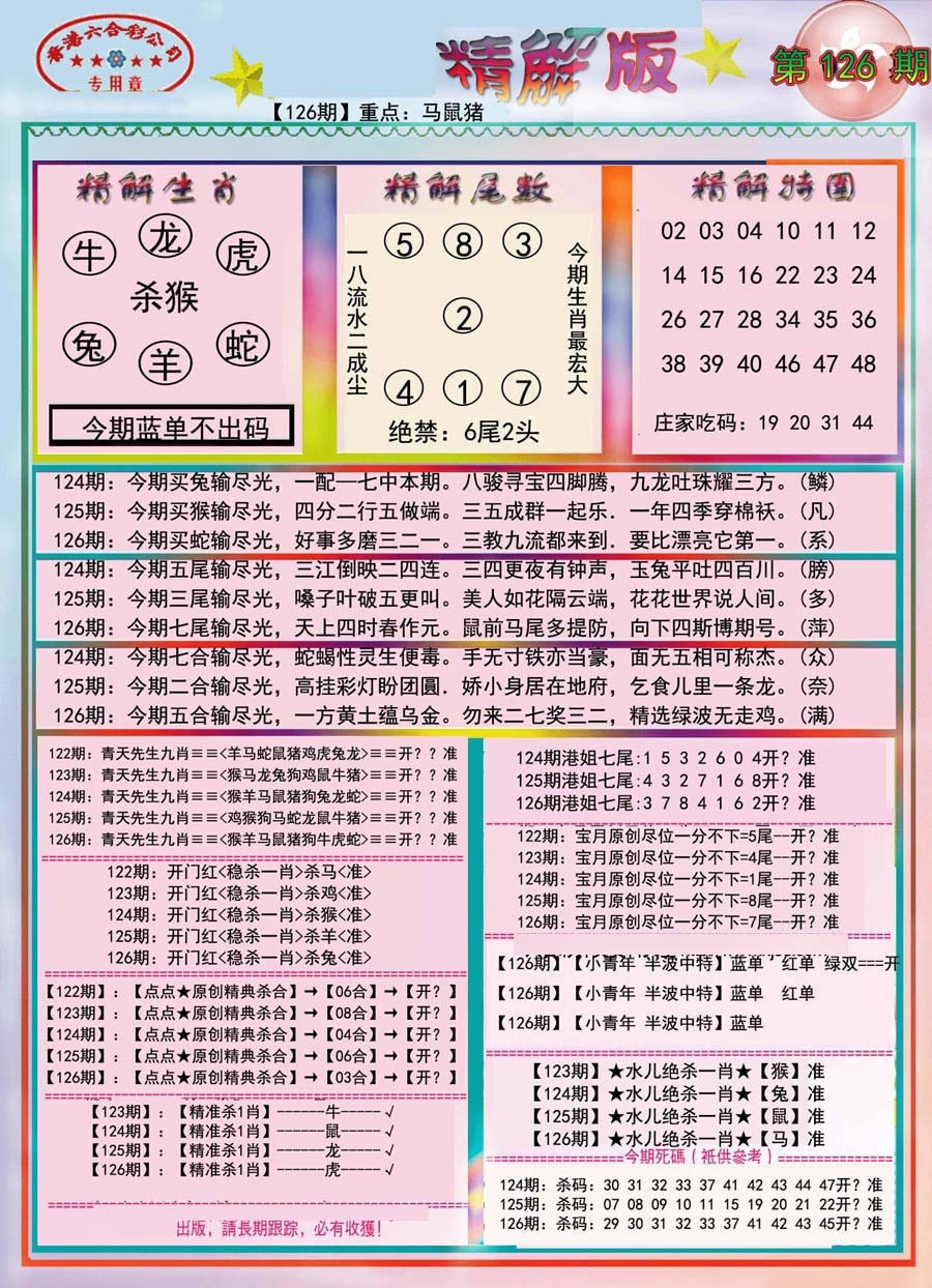 六合彩126期精解版-彩
