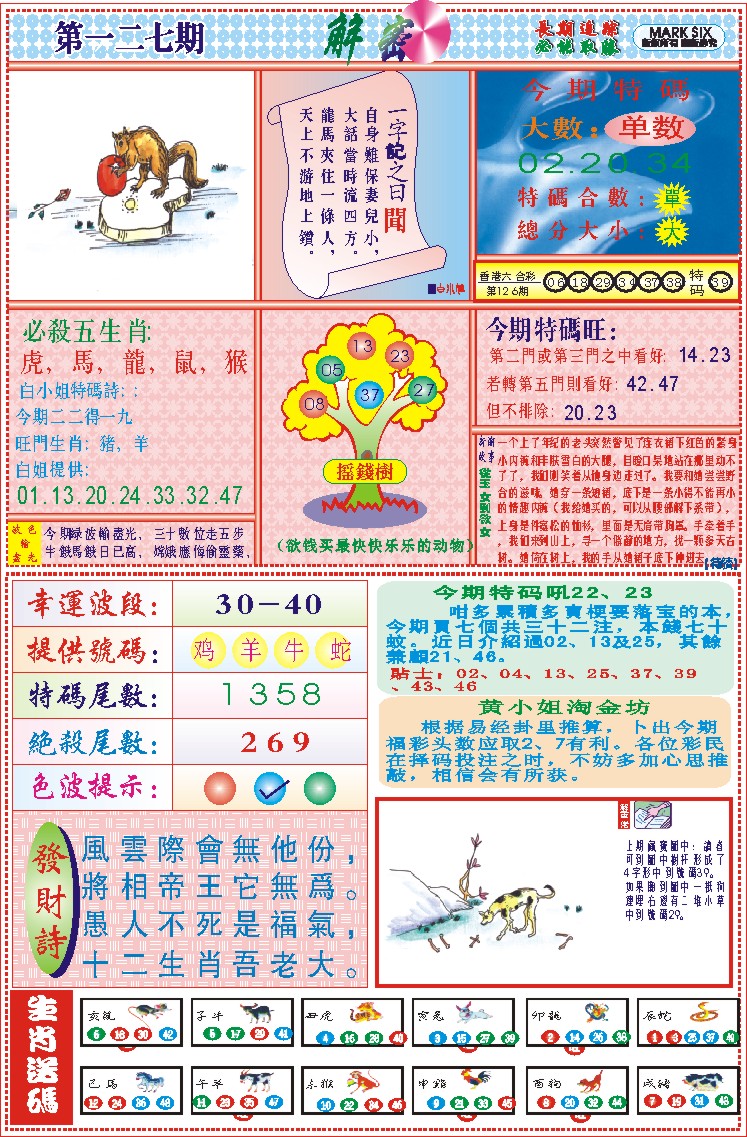 六合彩127期118解密(新图)