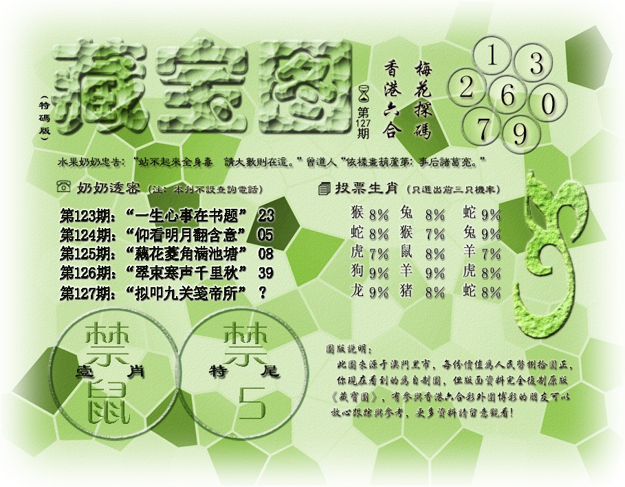 六合彩127期藏宝图(最老版)
