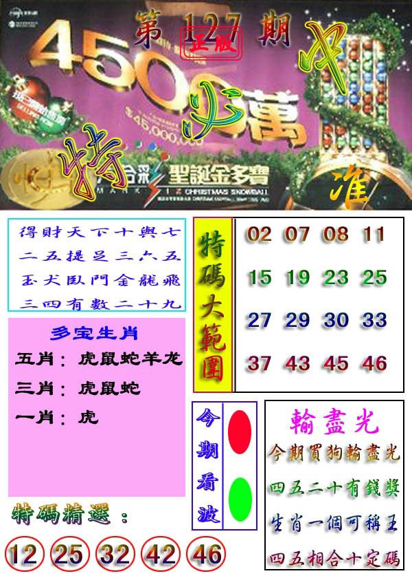 六合彩127期特