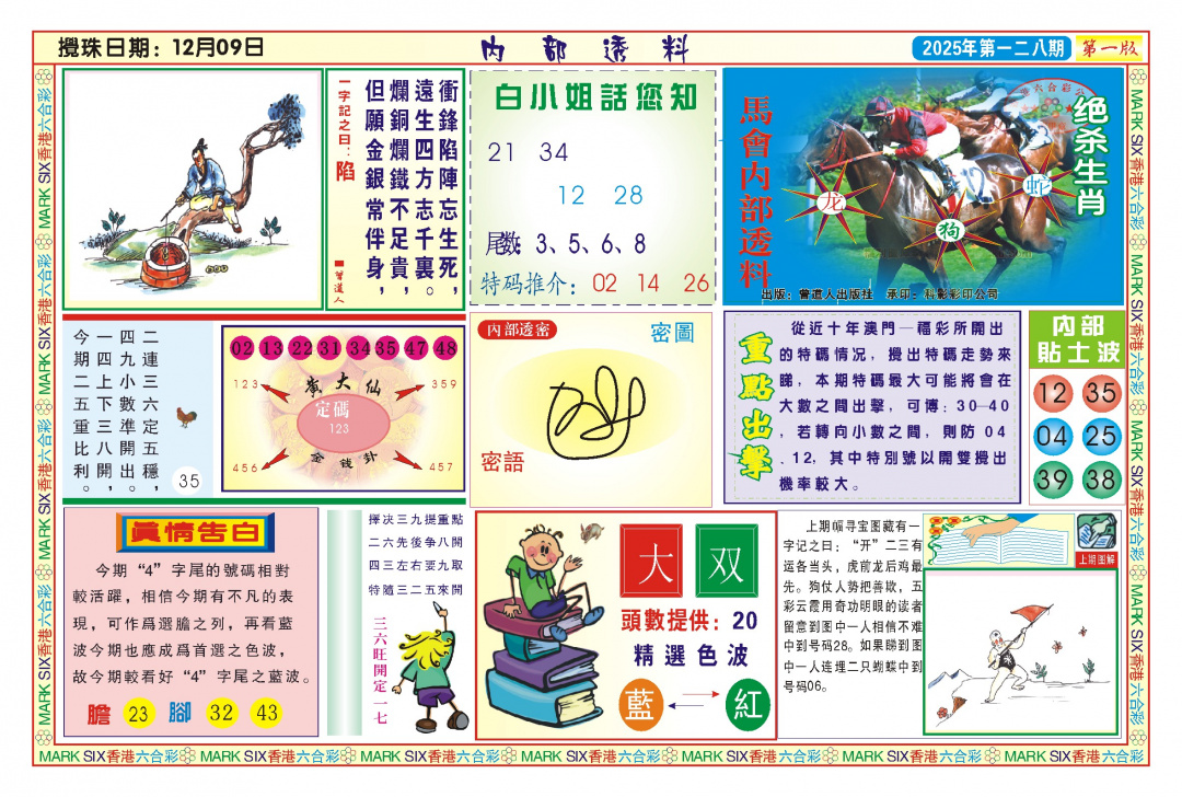 六合彩128期内部透料A(新图)