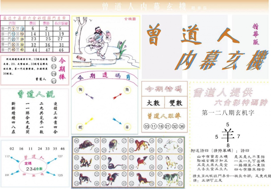 六合彩128期曾道人内幕精华版