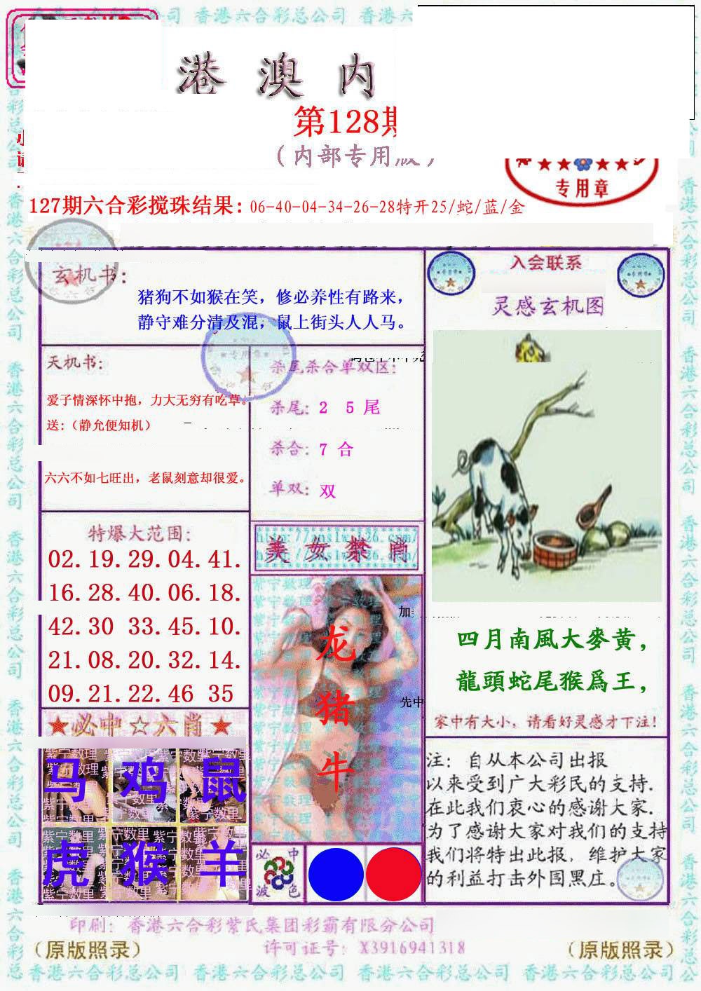六合彩128期港澳内幕报