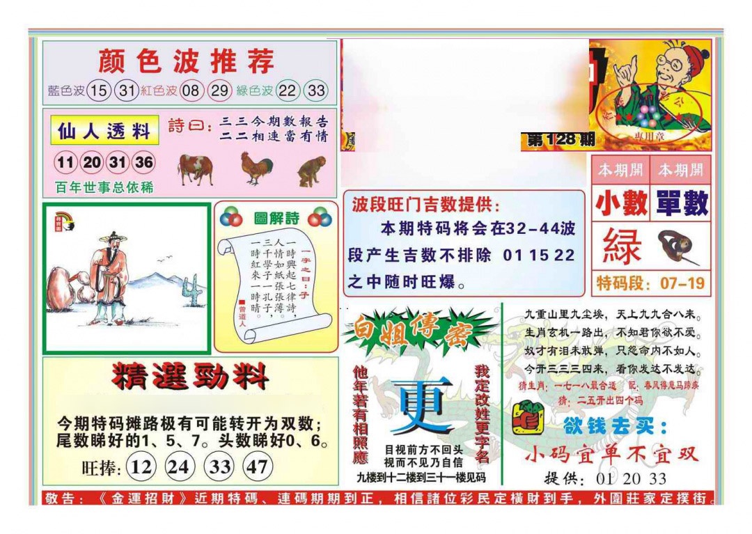 六合彩128期金运招财(新图)