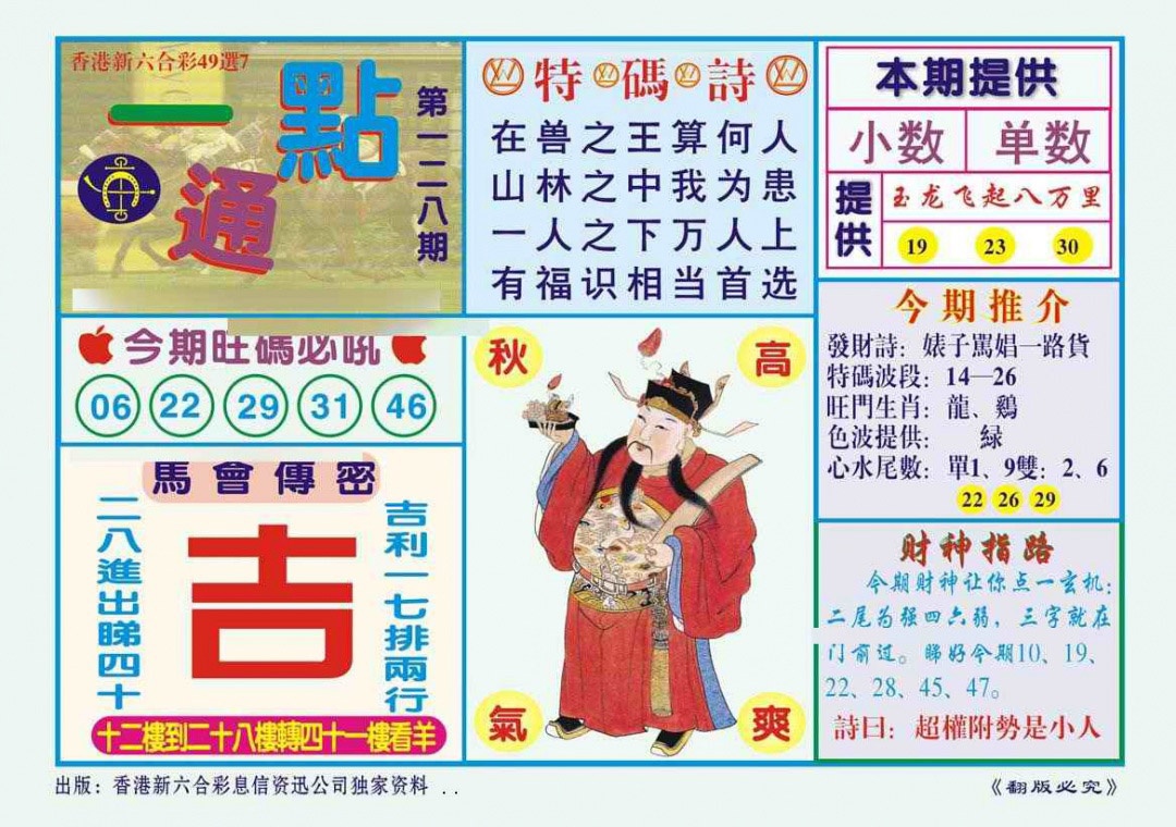 六合彩128期一点通（新图）