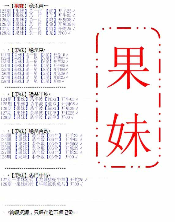 六合彩128期果妹心水