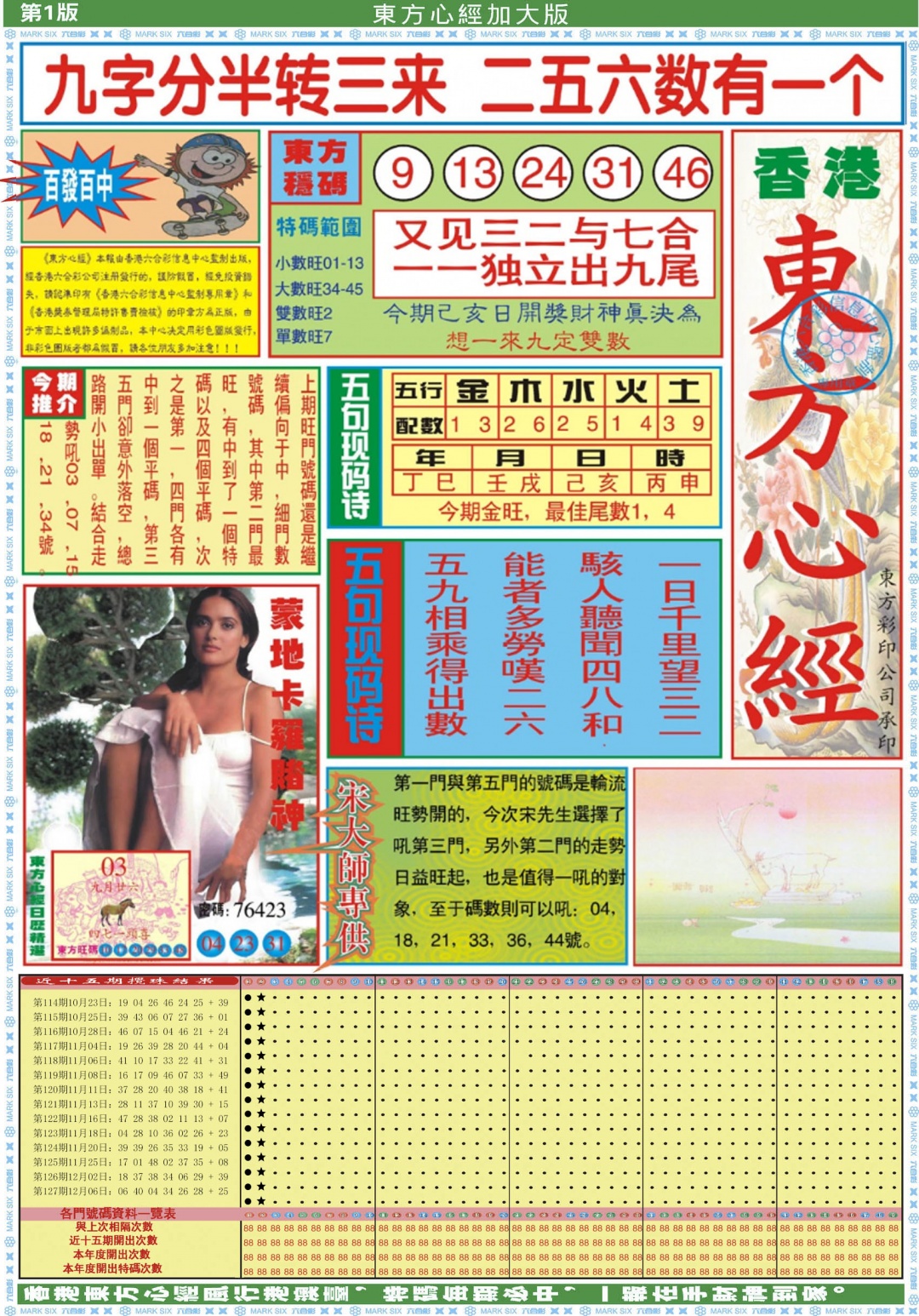 六合彩128期东方心经A加大版