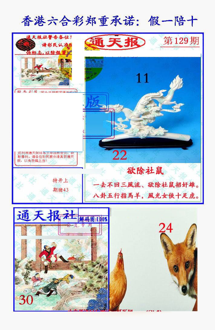 六合彩129期假一陪十通天报