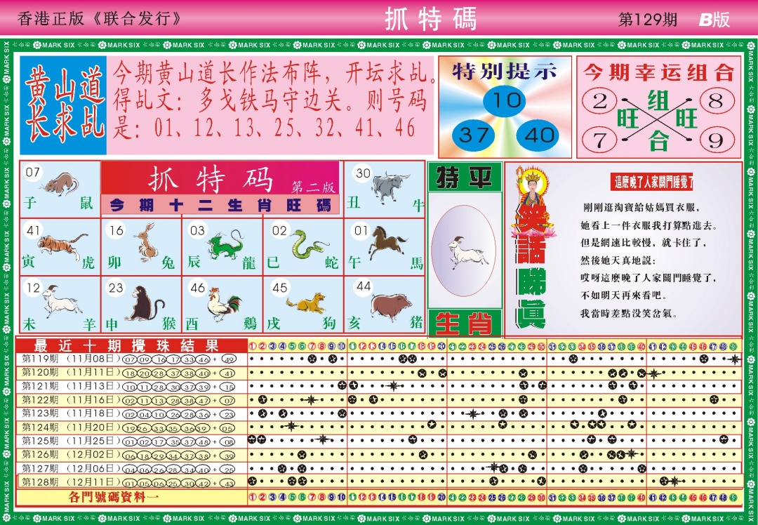 六合彩129期118抓特码B(新图)