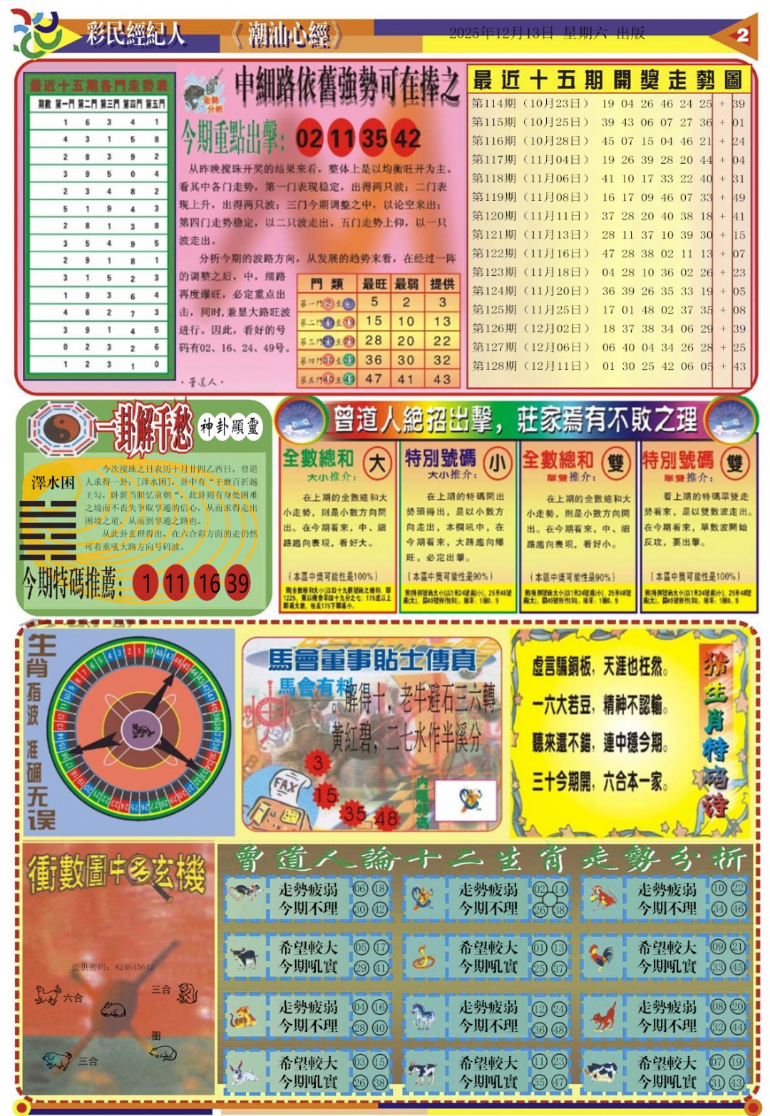 六合彩129期潮汕心经B