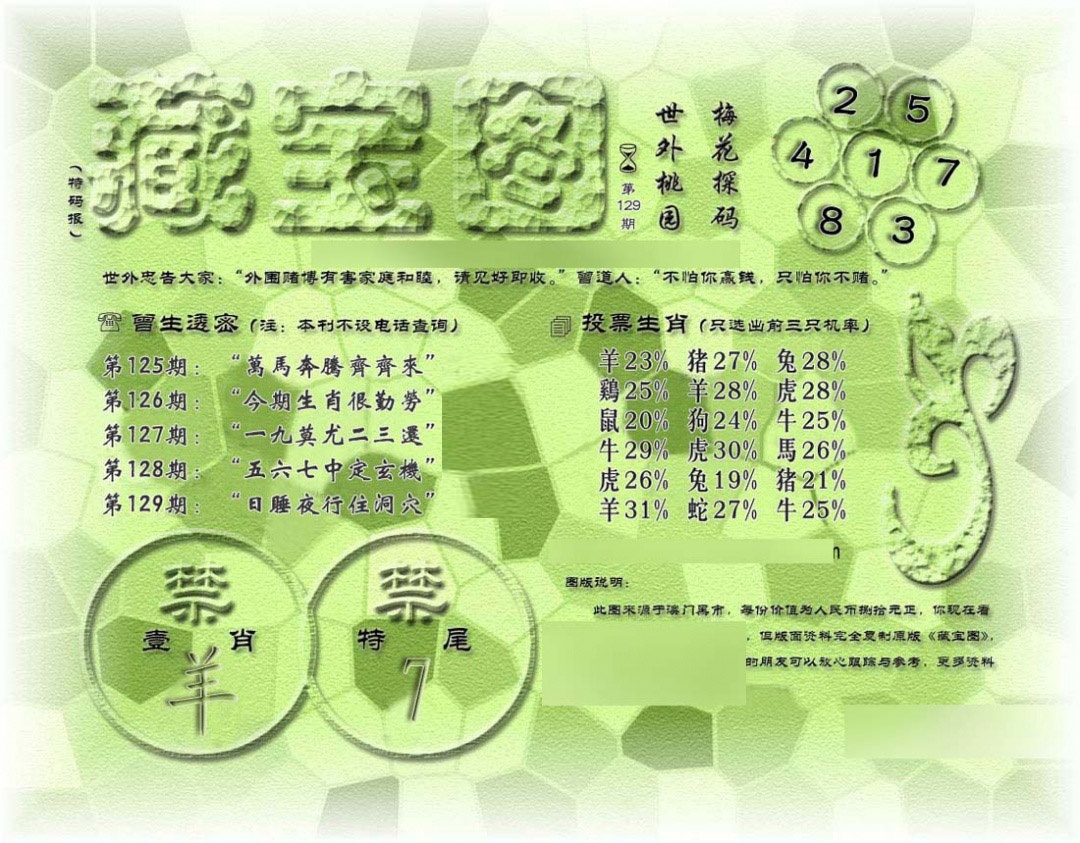 六合彩129期假老藏宝图