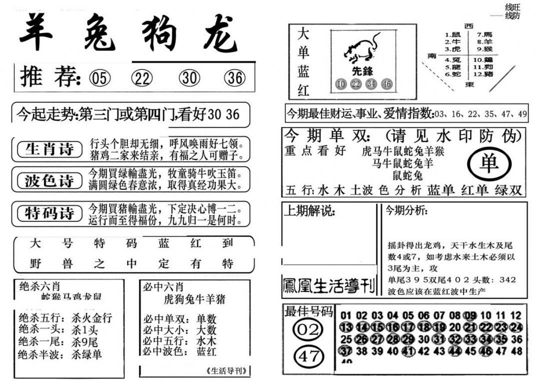 六合彩129期生活快报(新料)