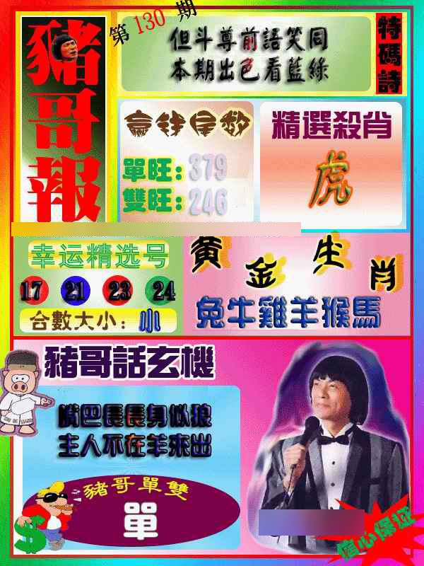 六合彩130期猪哥报