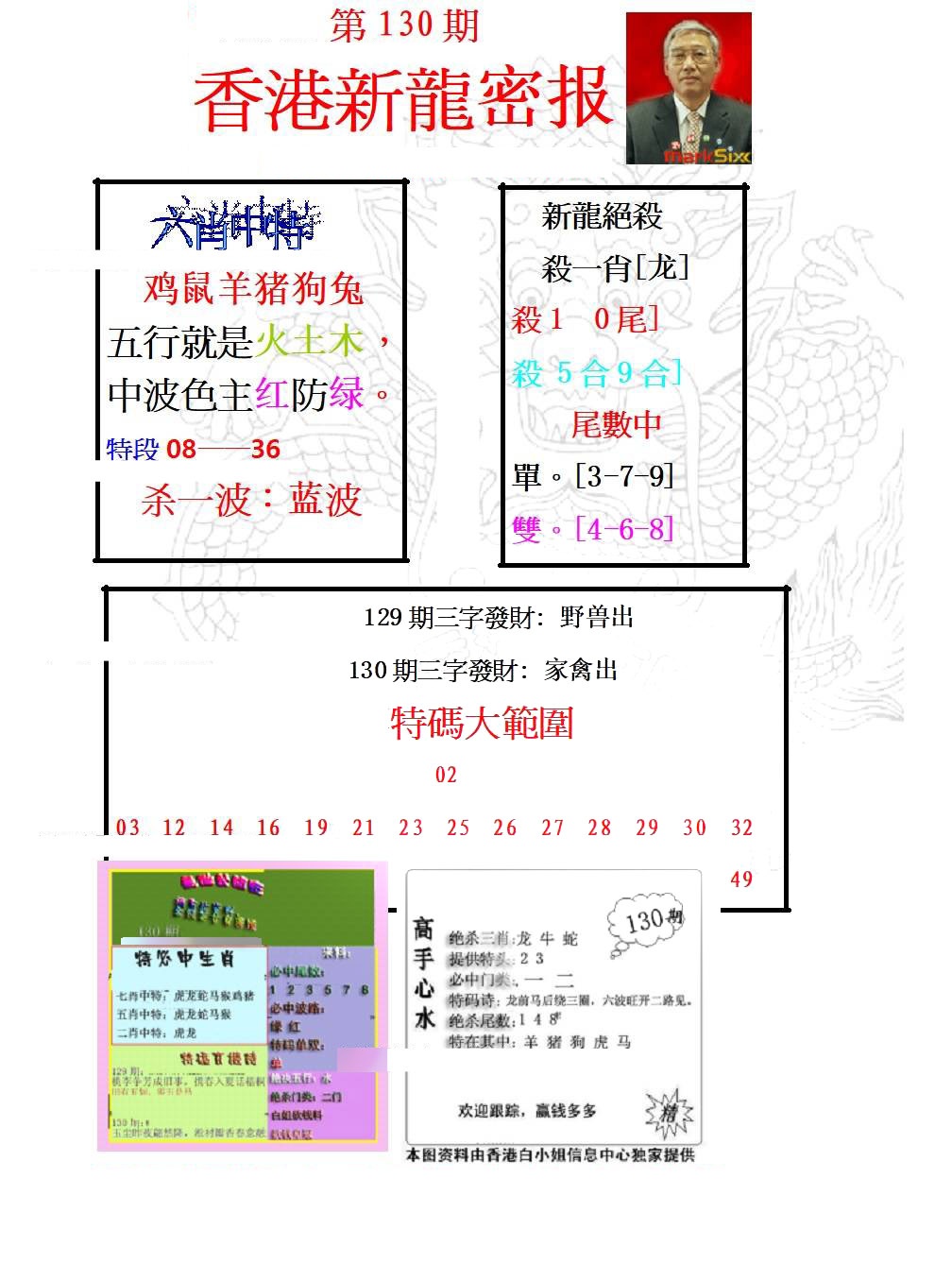 六合彩130期新龙密报