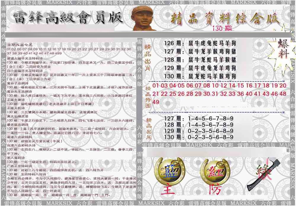 六合彩130期雷锋资料综合版