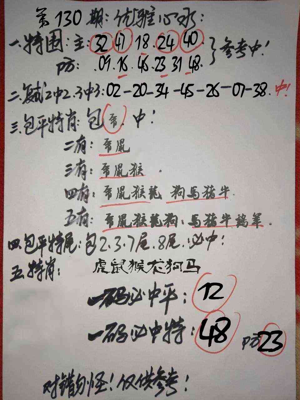 六合彩130期优雅心水