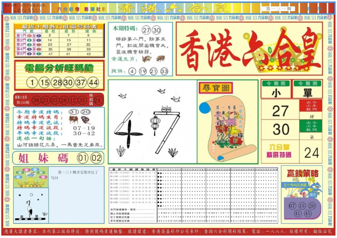 六合彩131期香港六合皇A