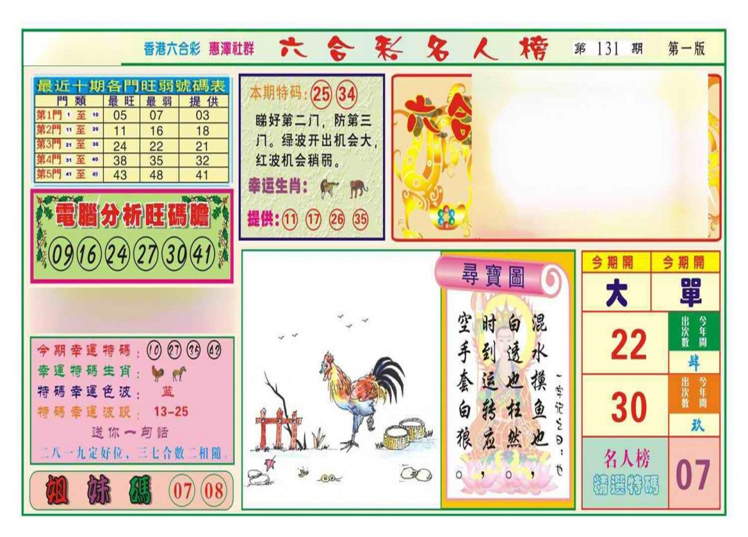 六合彩131期名人榜A(新图)