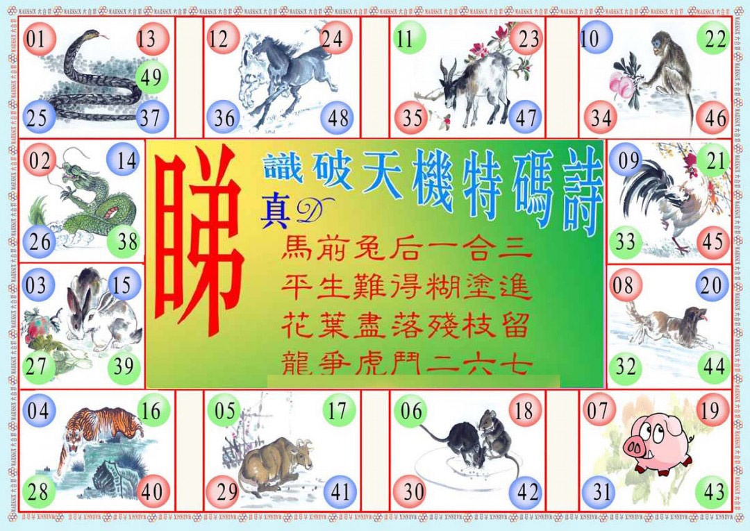 六合彩131期识破天机B版