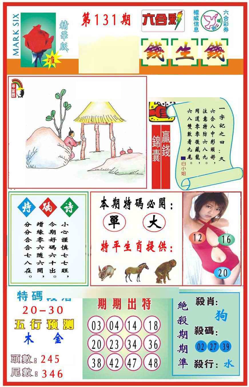 六合彩131期马经钱生钱(新图推荐)