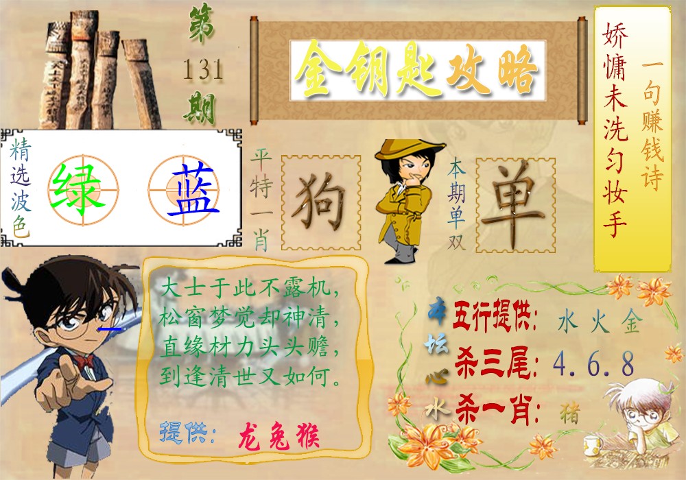 六合彩131期金钥匙攻略