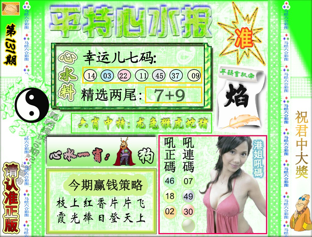 六合彩131期平特心水报（荐）