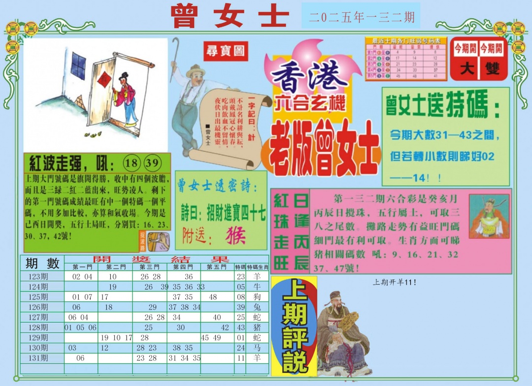 六合彩132期老版曾女士A