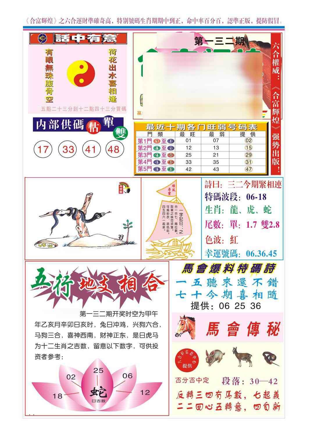 六合彩132期合富辉煌(新图)