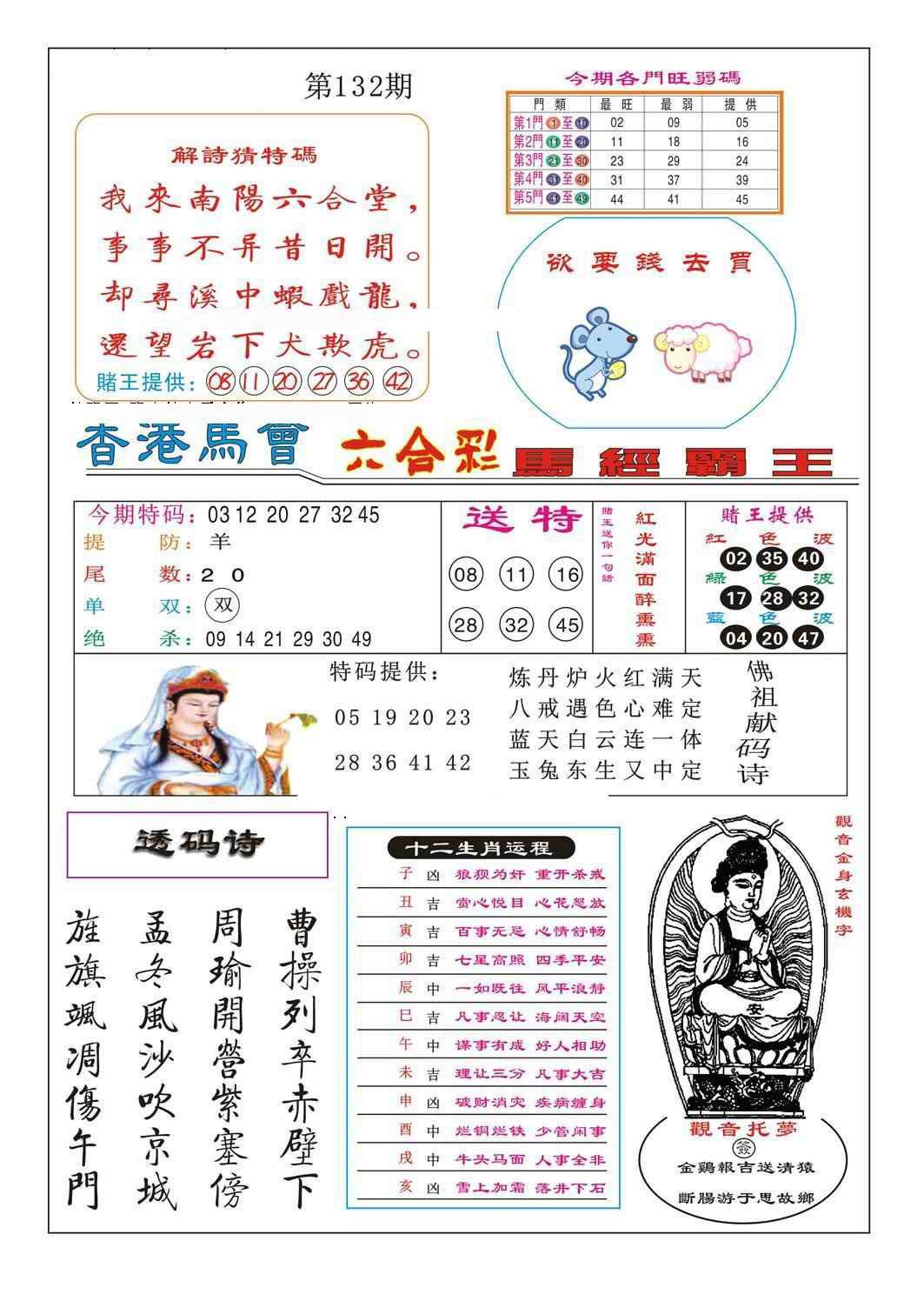 六合彩132期马经霸王