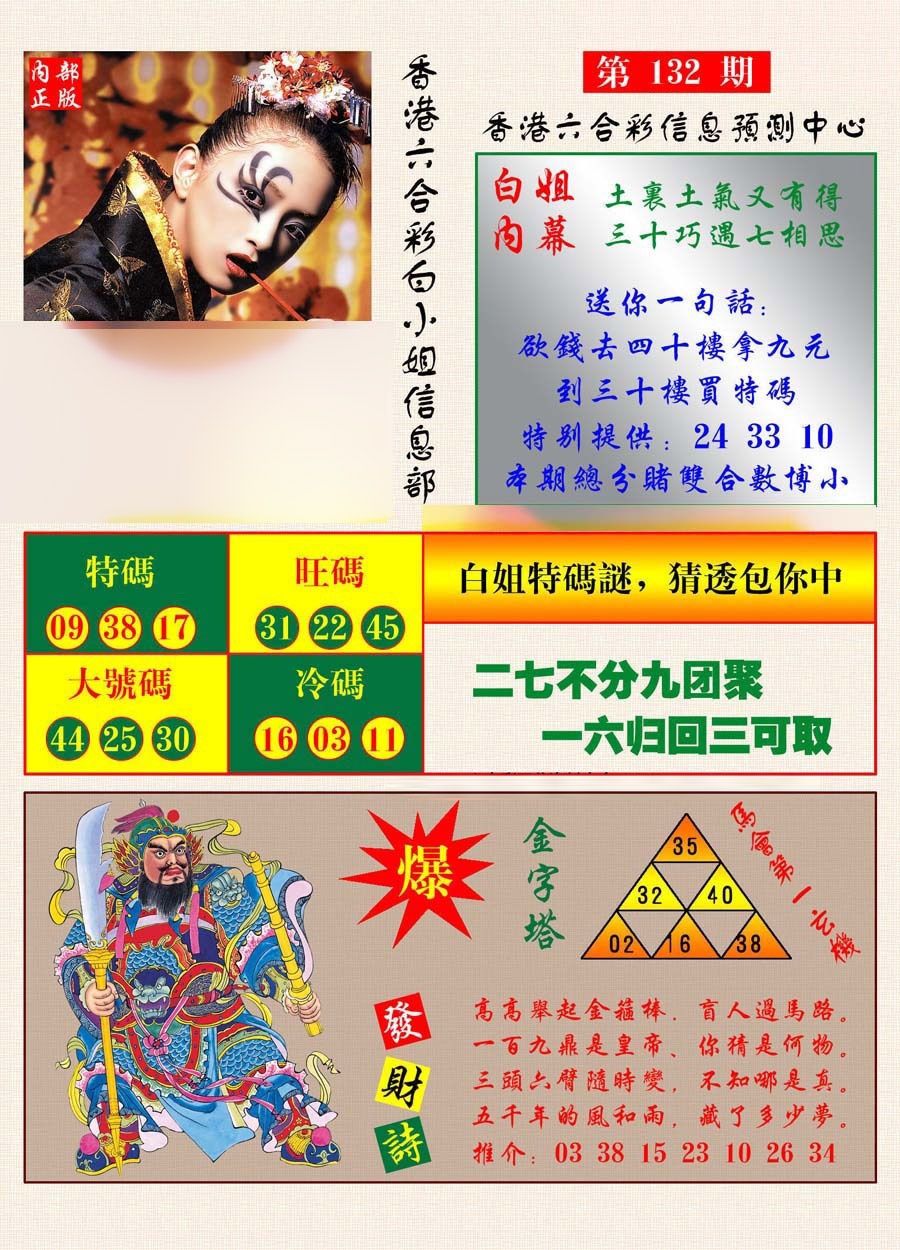 六合彩132期港彩内幕报