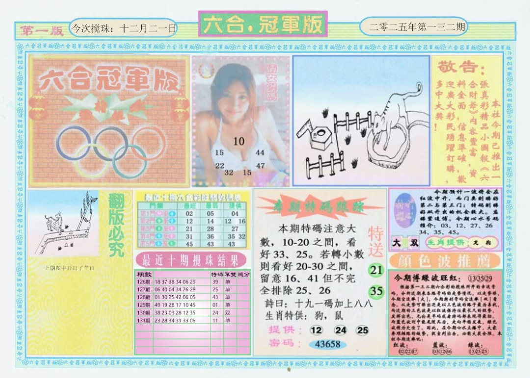 六合彩132期六合冠军版A