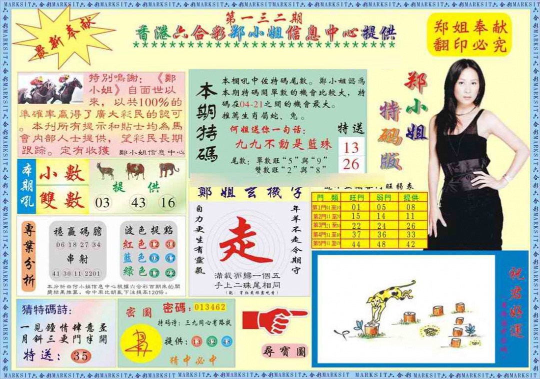 六合彩132期郑小姐特码报A