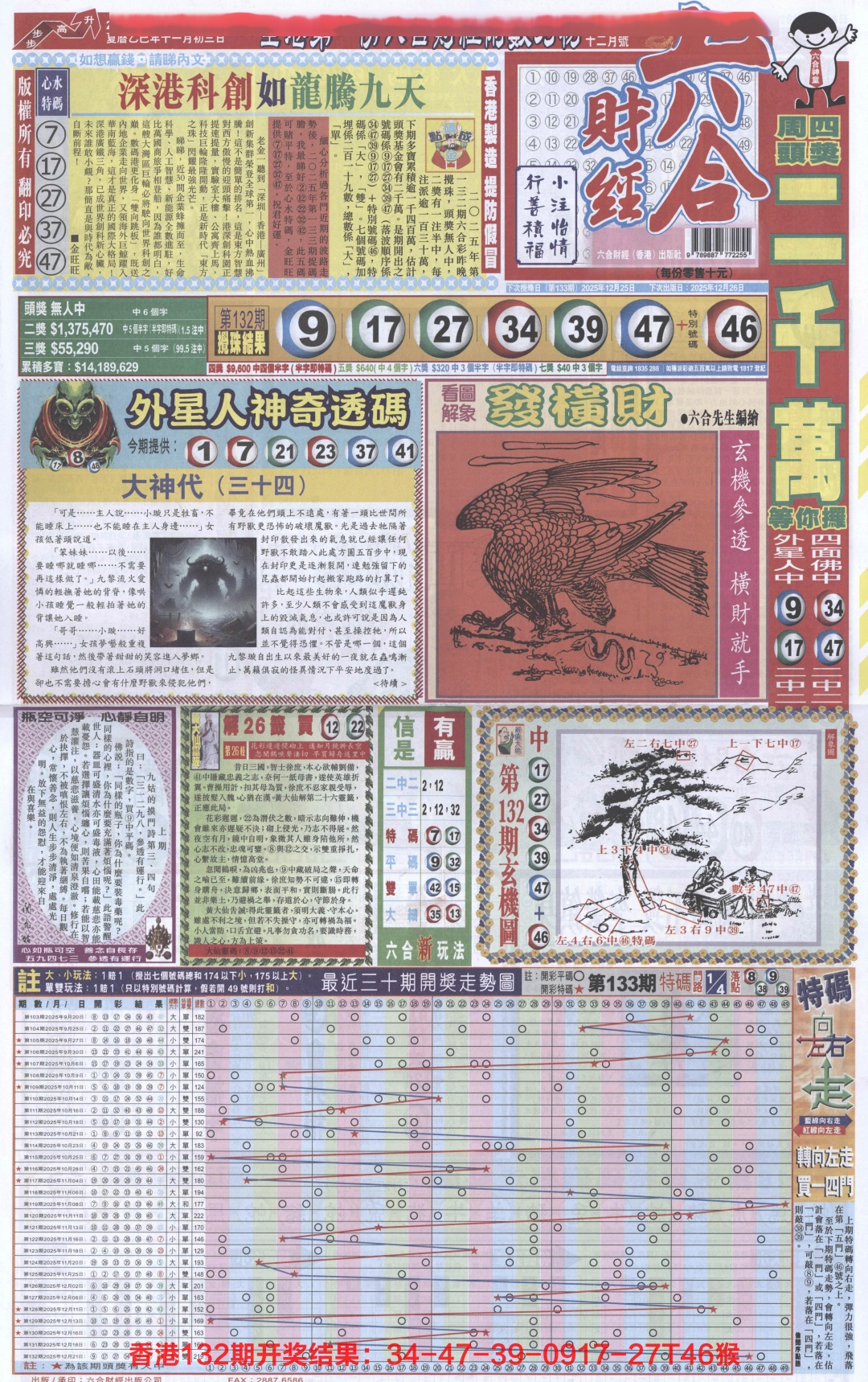 六合彩133期六合财经A加大版