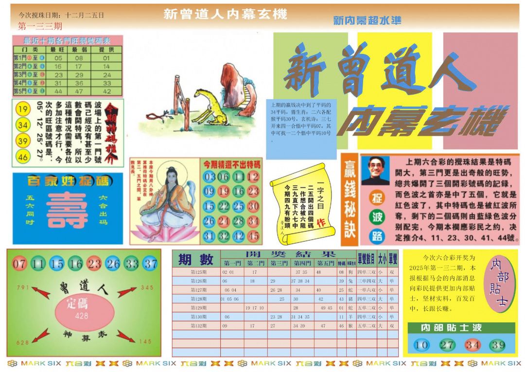 六合彩133期新曾道人内幕A