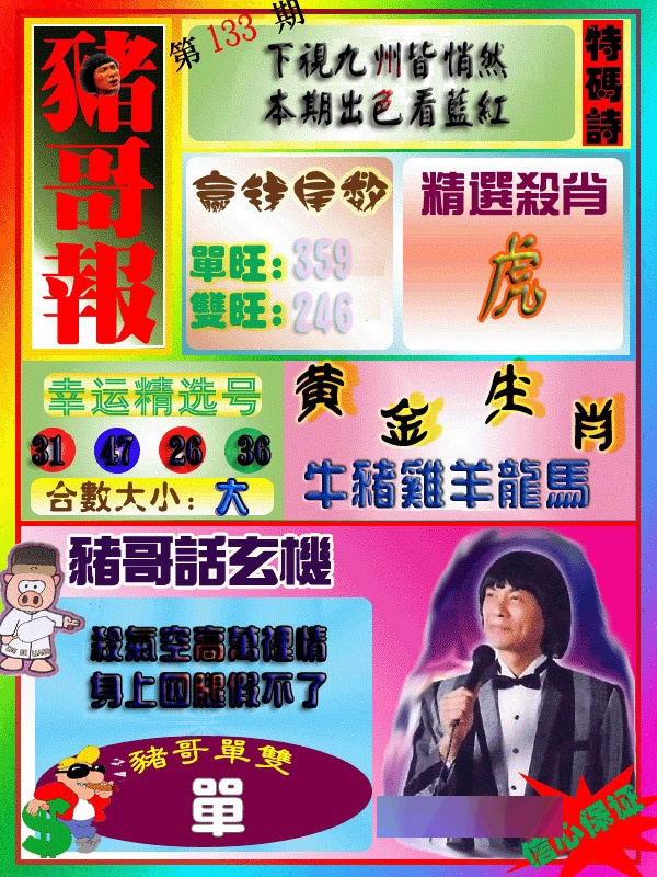 六合彩133期猪哥报