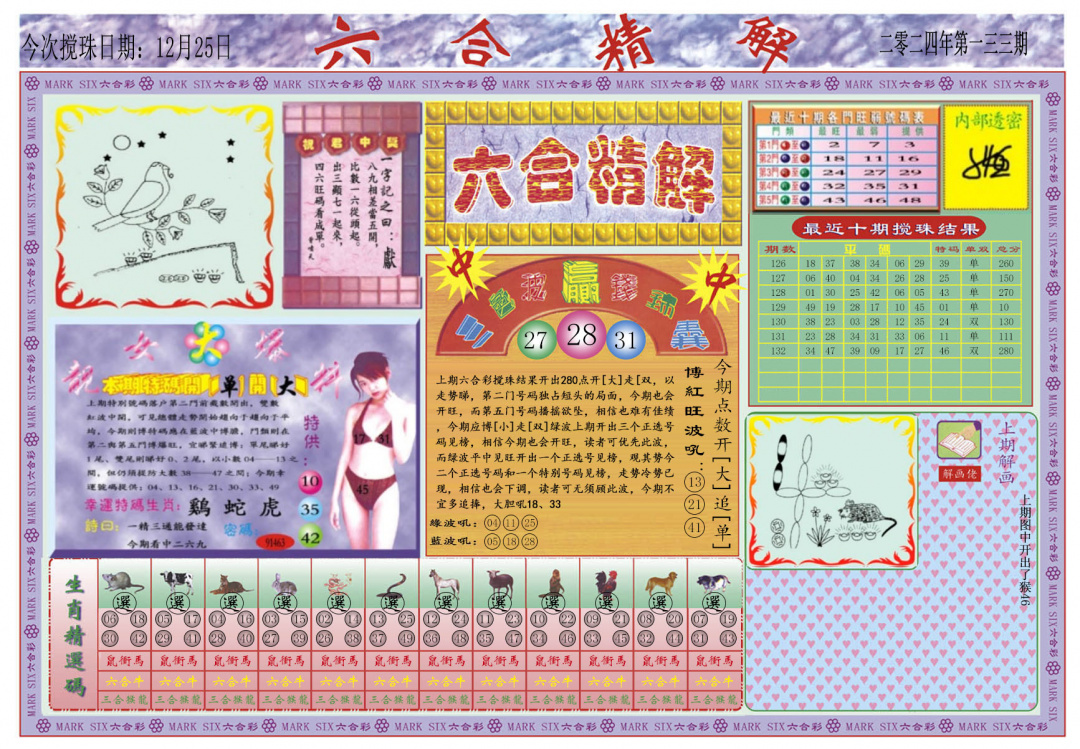 六合彩133期六合精解A