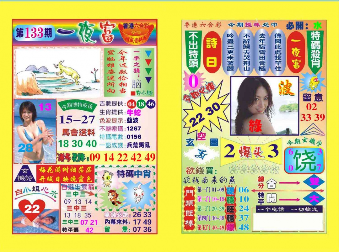 六合彩133期一夜富