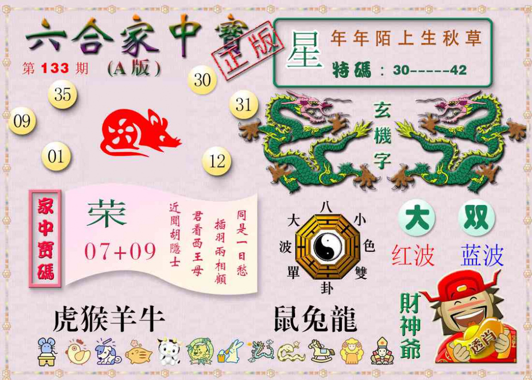 六合彩133期六合家中宝A