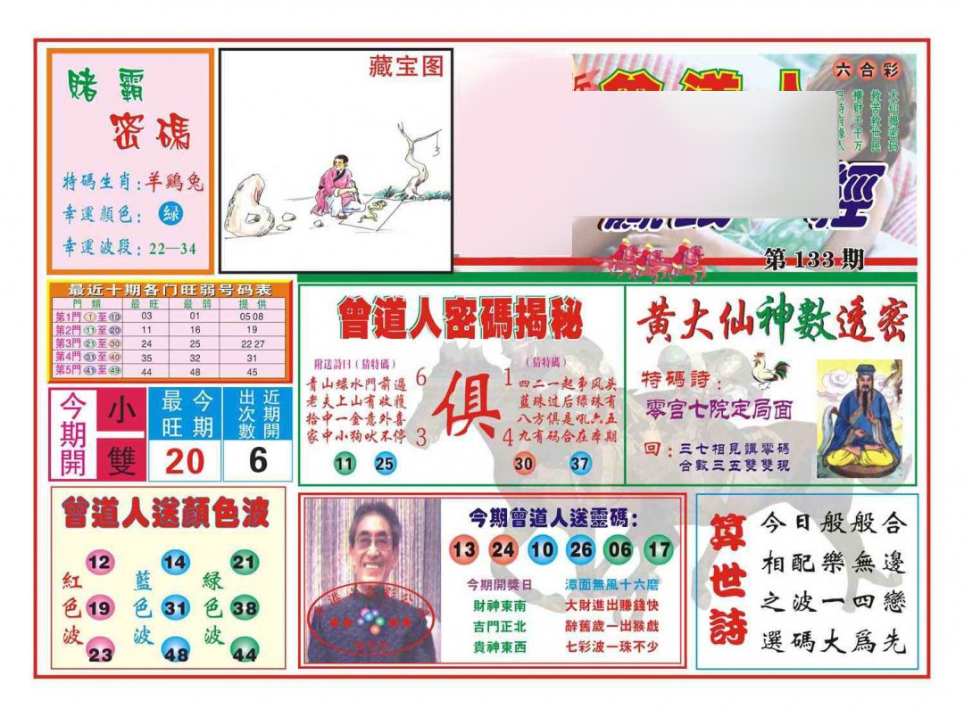 六合彩133期赢钱一经(新图)