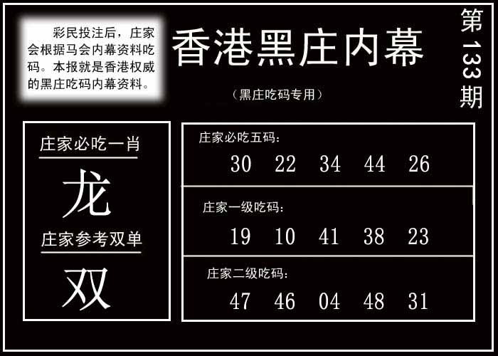 六合彩133期香港黑庄内幕