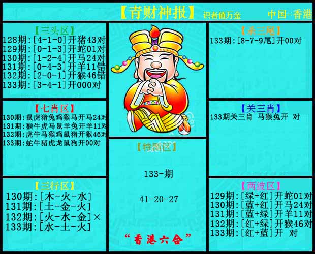 六合彩133期青财神报