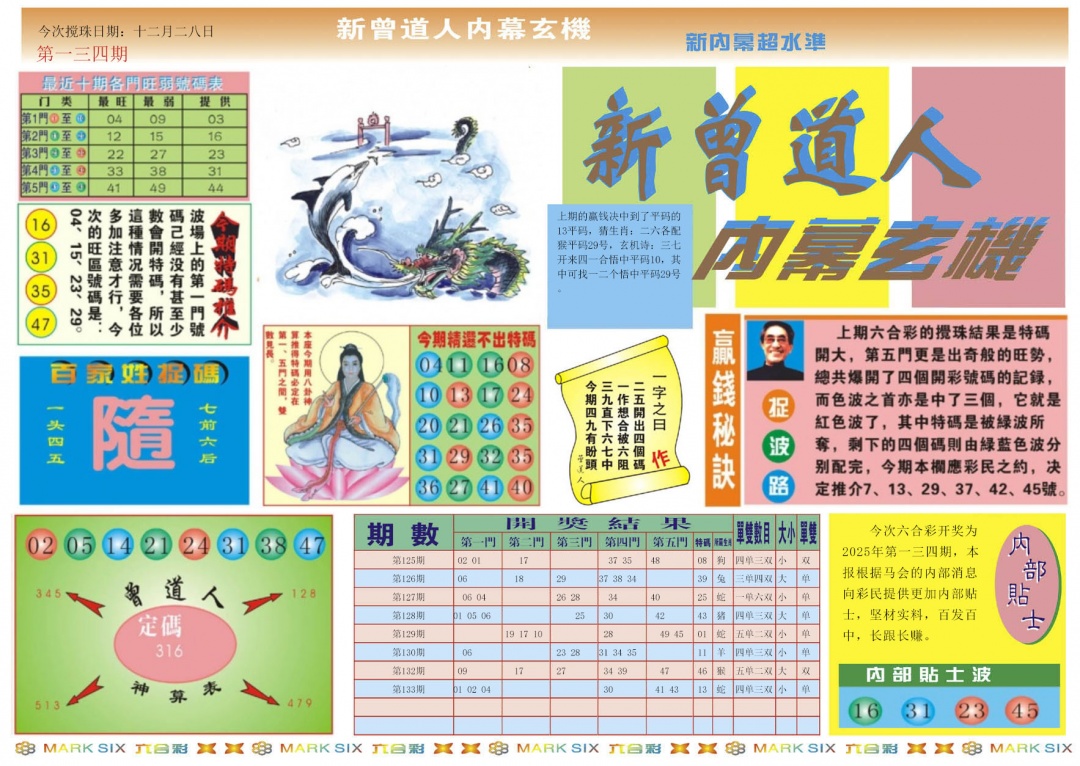 六合彩134期新曾道人内幕A