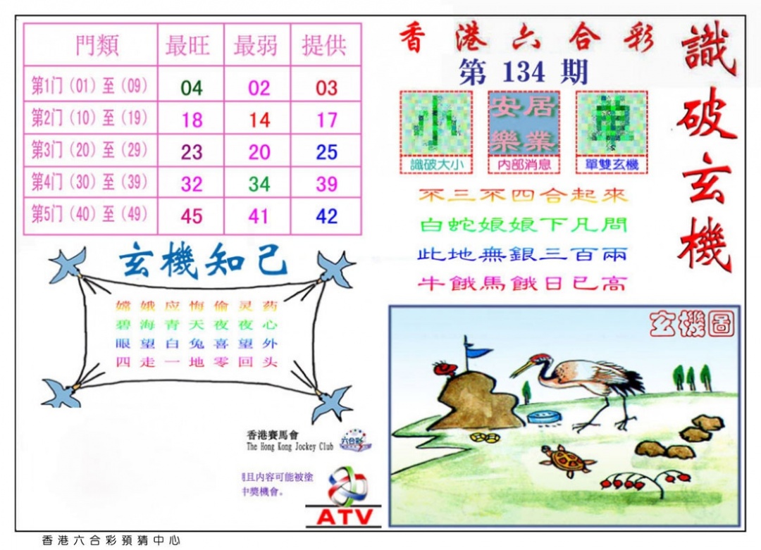 六合彩134期识破玄机