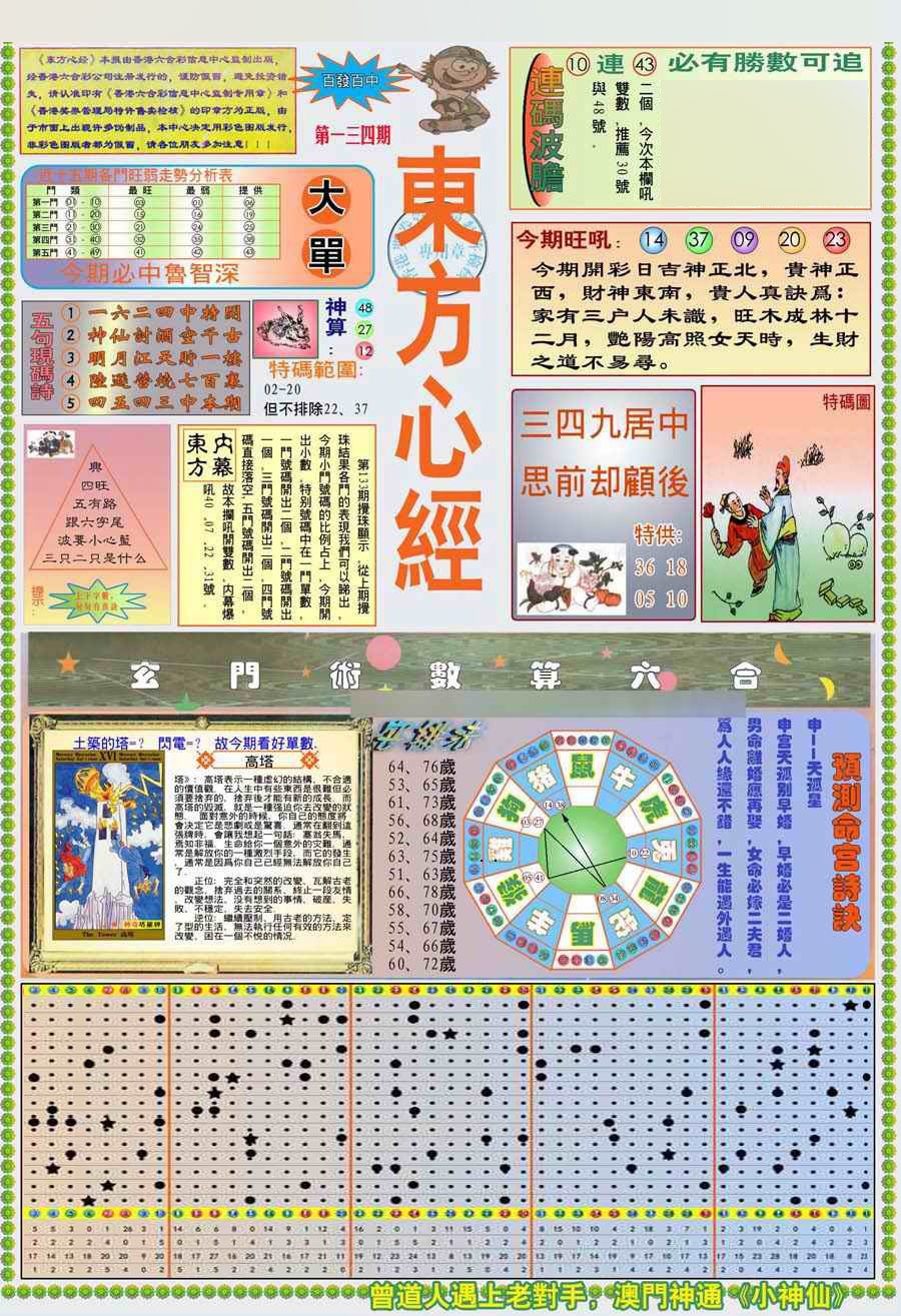 六合彩134期(新版)东方心经A