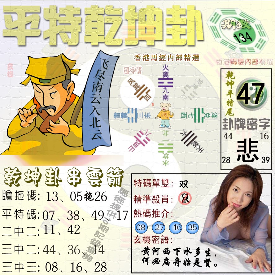 六合彩134期平特乾坤卦（荐）